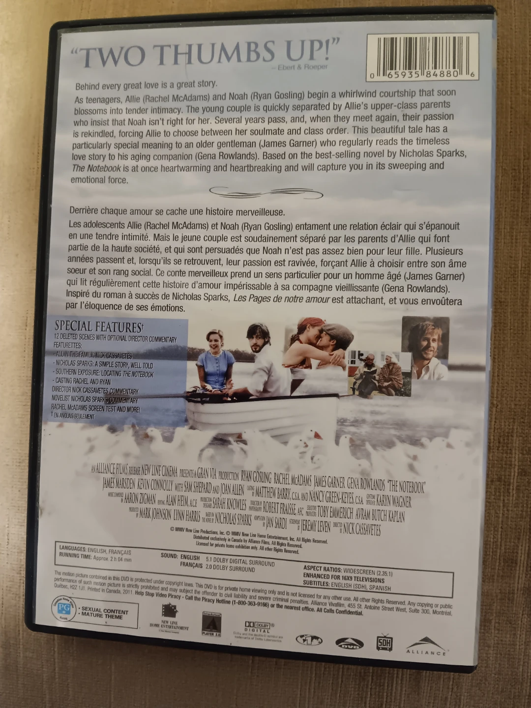 The Notebook DVD - New Line Platinum Series - photo 2