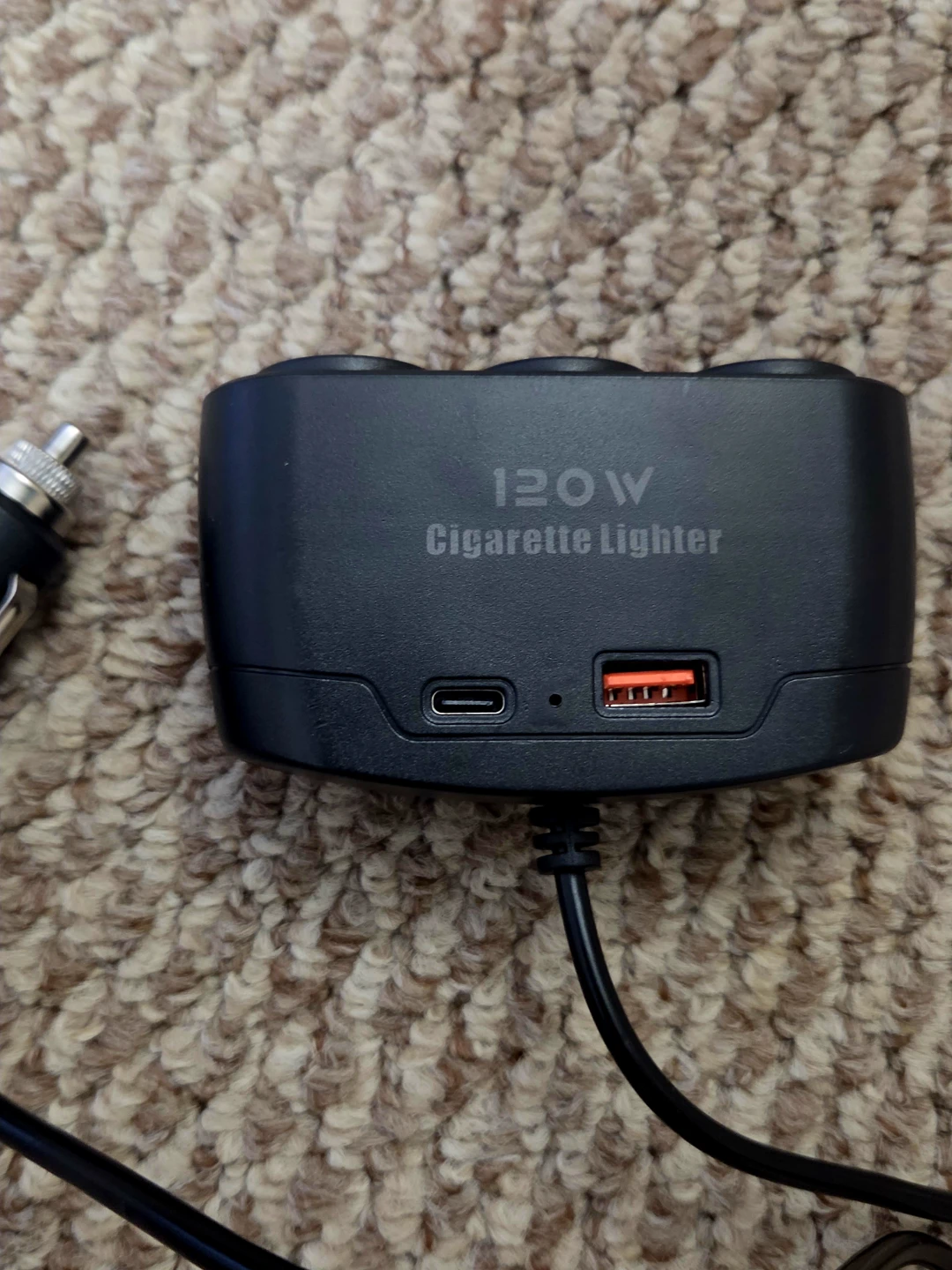 120W Car Charger with USB-C and USB-A Ports