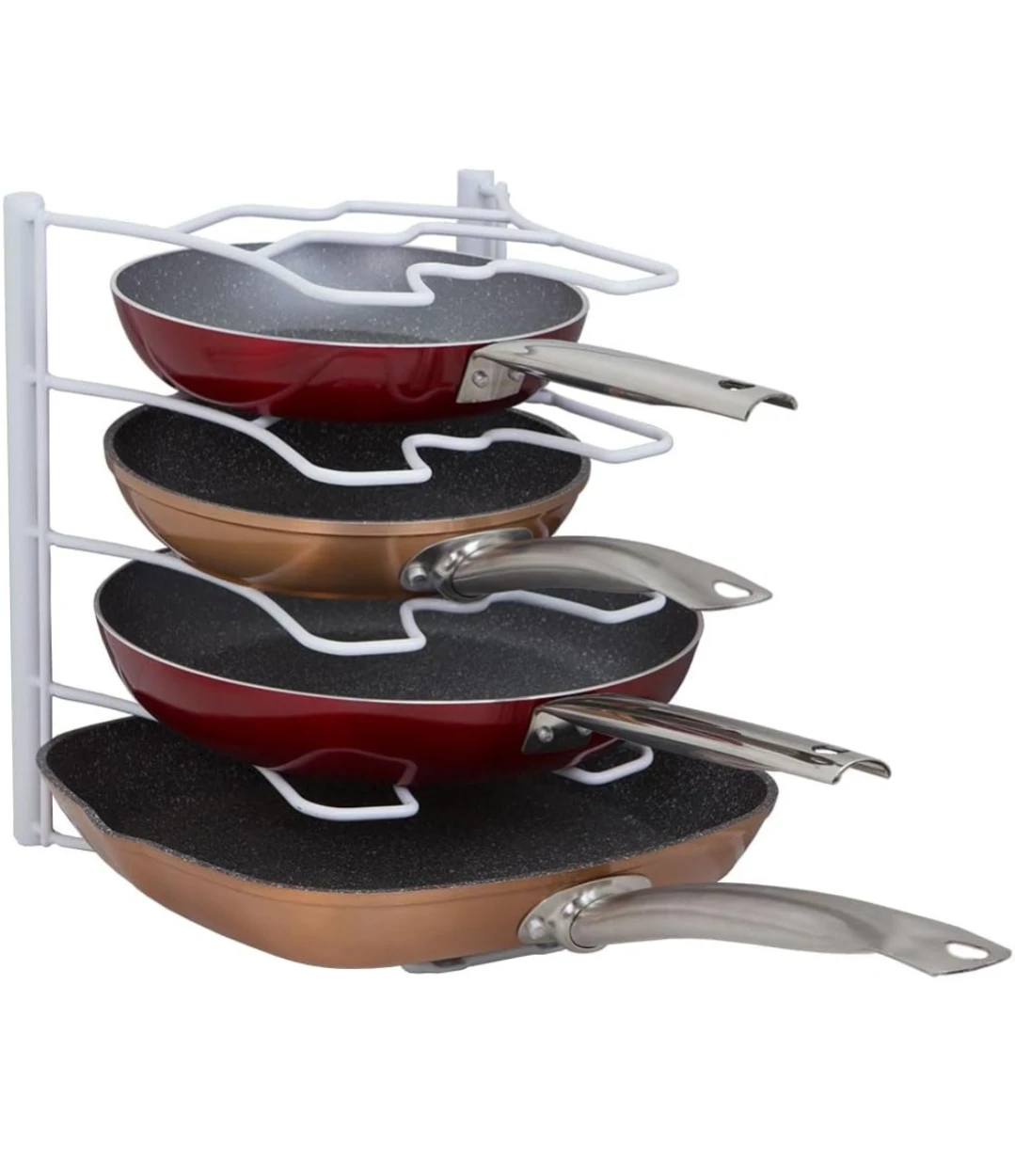 2× White Pot Lid and Pan Organizer Rack - photo 2