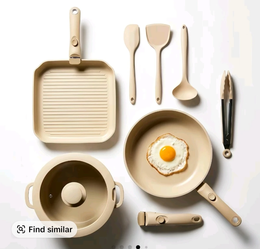 12PCS Nonstick Cookware Set with Dutch Oven & Detachable Handles - photo 2