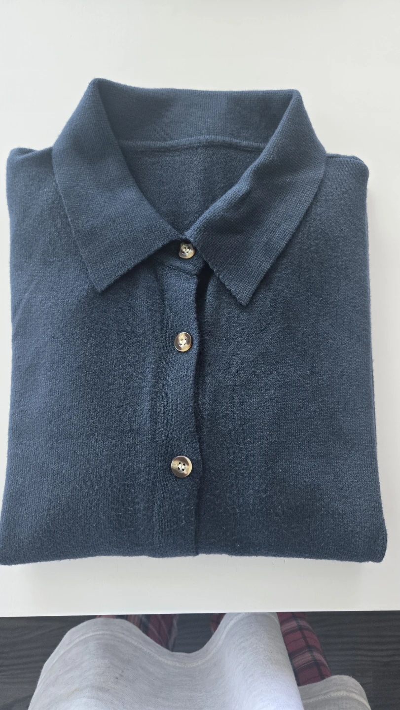 Dark Blue Button-Up Sweater - photo 3
