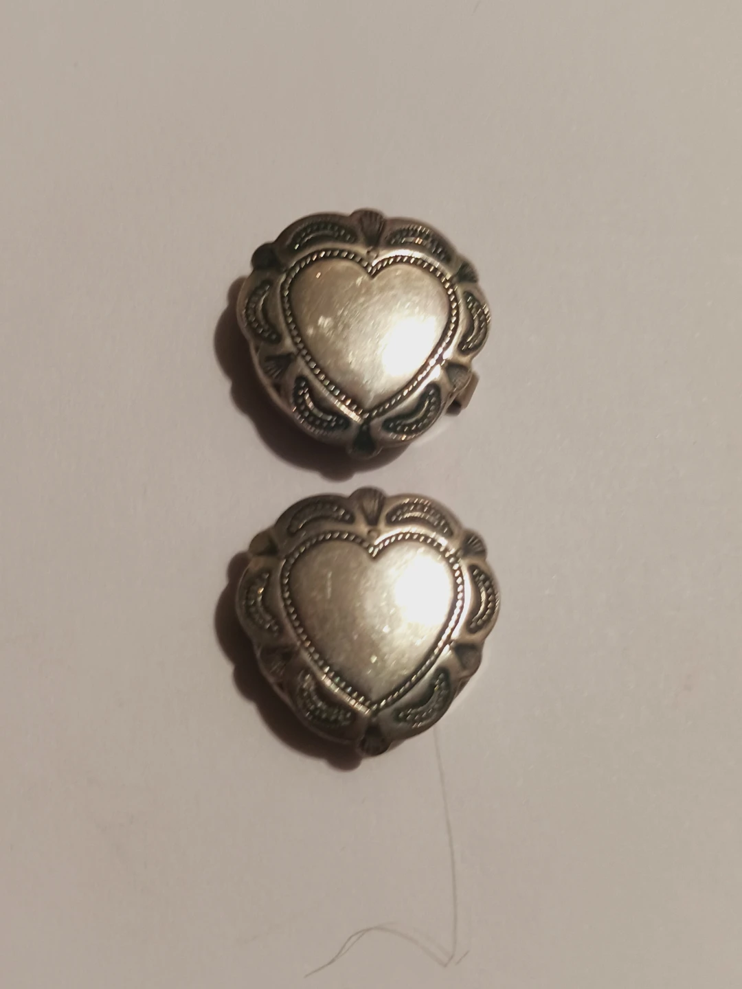 2 Vintage Sterling Silver Button Covers