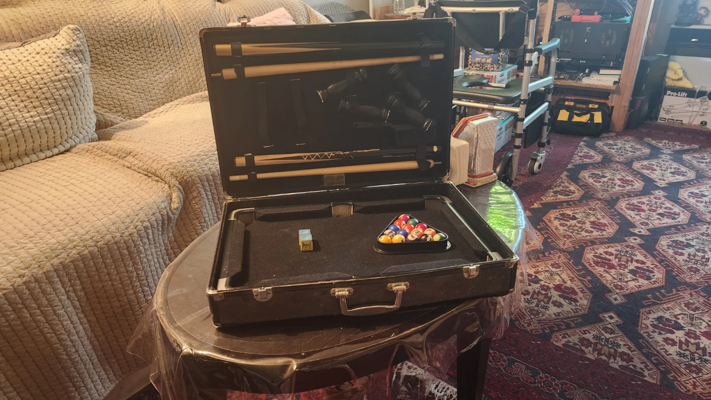 Pool Cue Stick Carrying Case with Accessories used