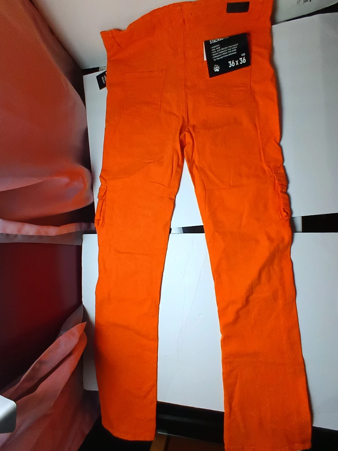 Urban Beast Men's Orange Cargo Pants 36/36 - photo 2