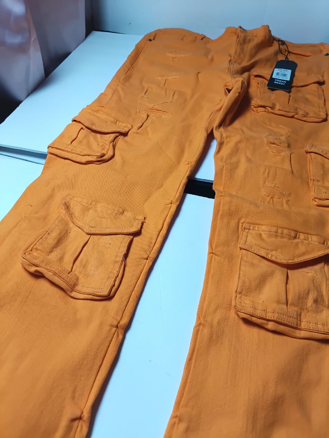 Urban Beast Men's Orange Cargo Pants 36/36 - photo 3