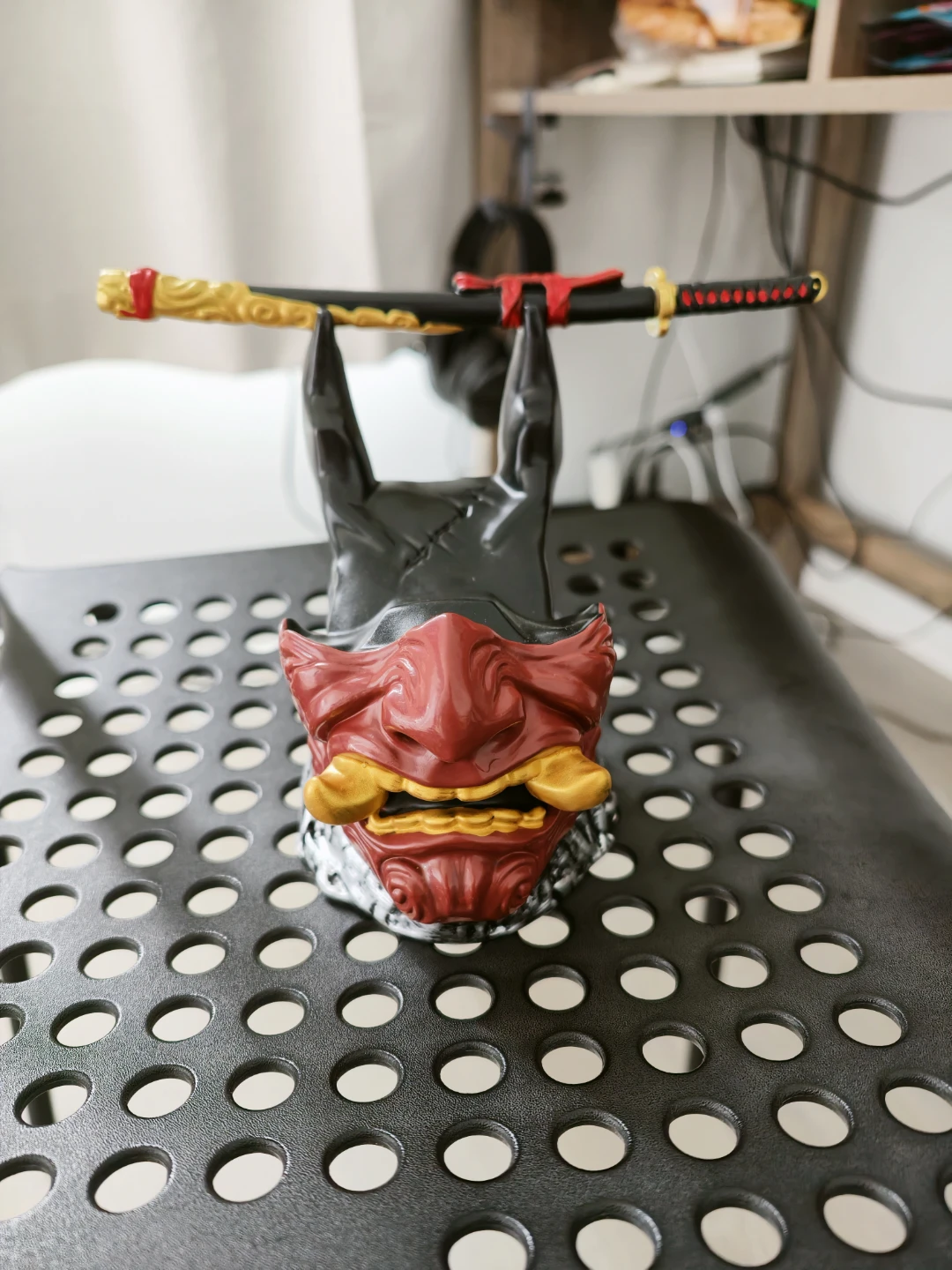 Samurai Mask and Sword controller stand