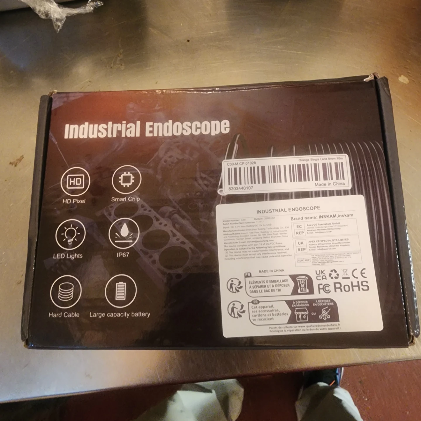 INSKAM Industrial Endoscope with HD Pixel and IP67