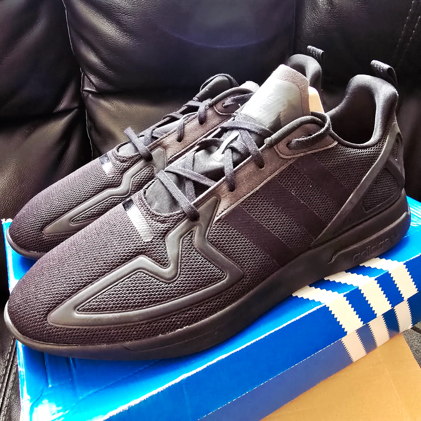 Brand new All Black Adidas ZX Flux in size US13 in box - photo 2