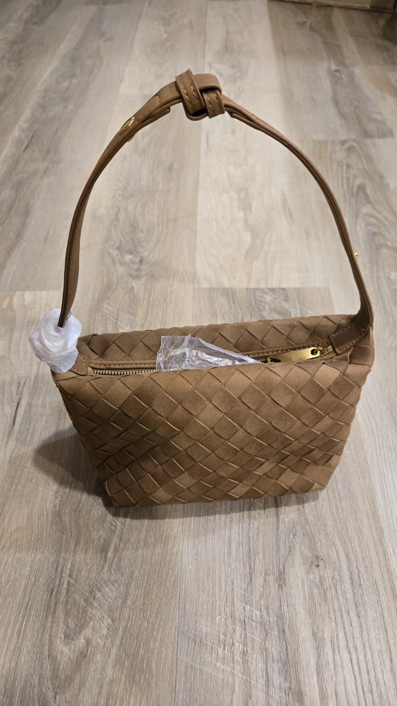Woven Faux Suede Shoulder Bag