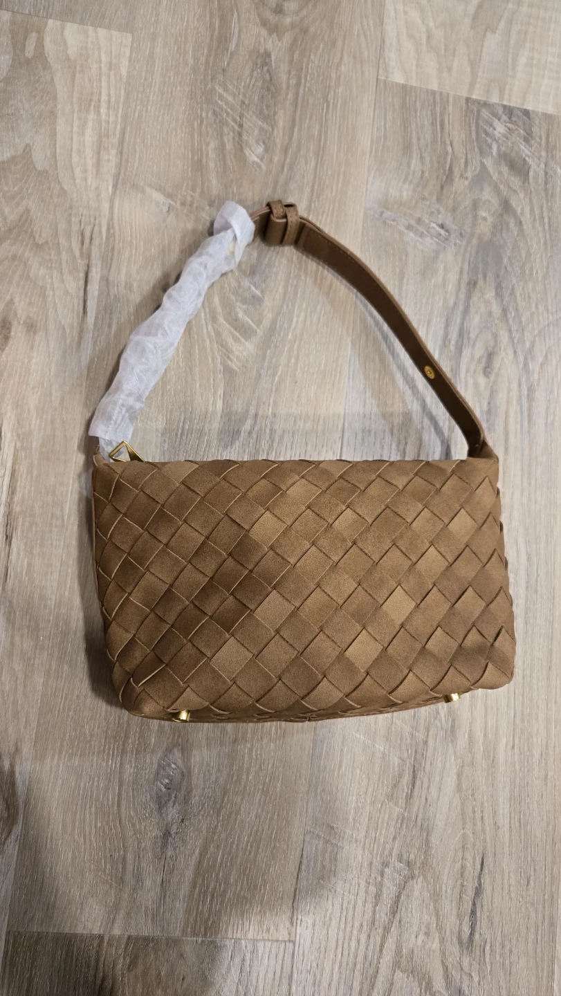 Woven Faux Suede Shoulder Bag - photo 2