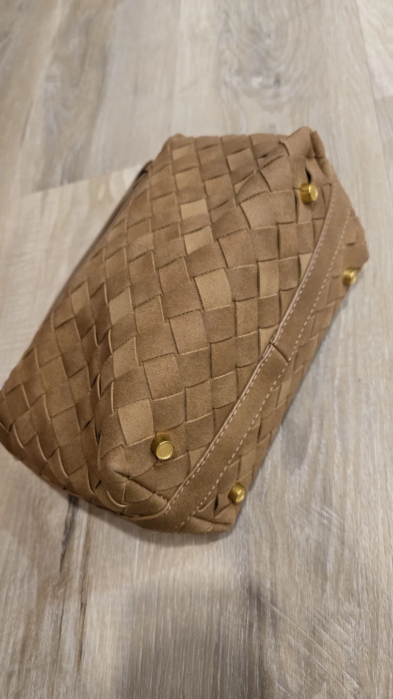 Woven Faux Suede Shoulder Bag - photo 4