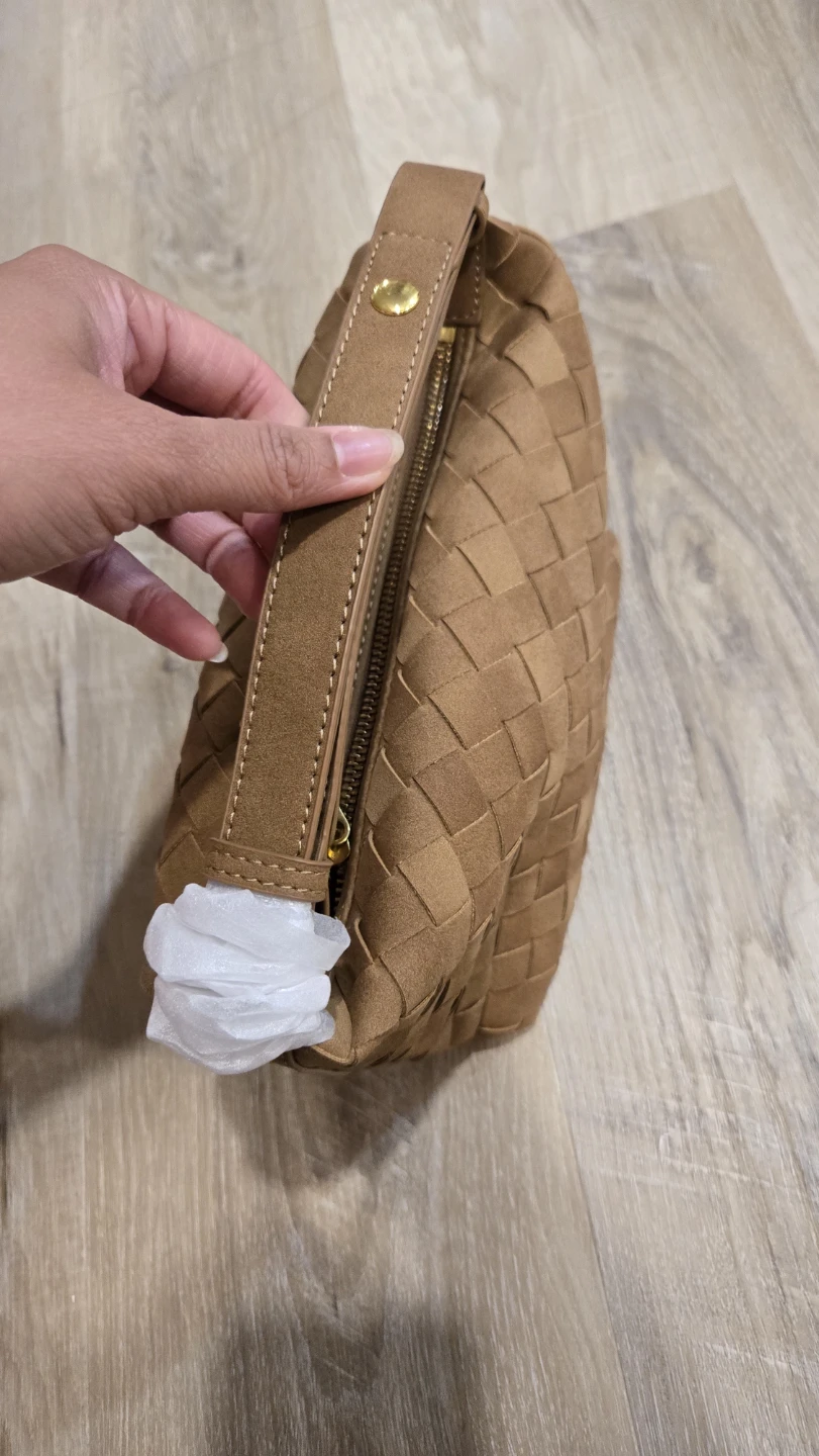 Woven Faux Suede Shoulder Bag - photo 5