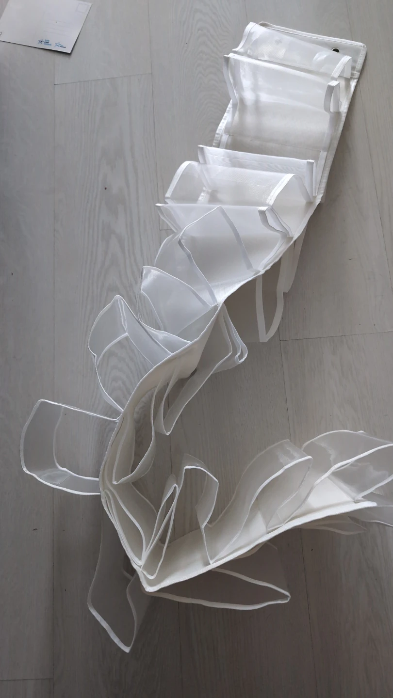 White Hanging Organizer with Clear Pockets