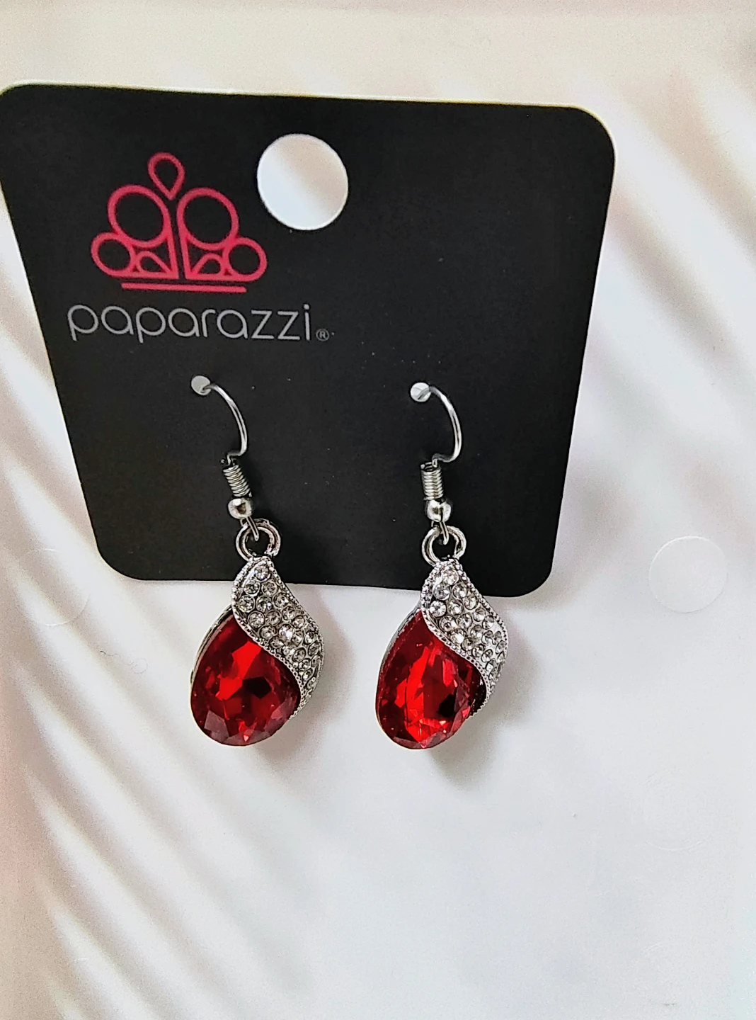 Paparazzi Red Crystal Drop Earrings
