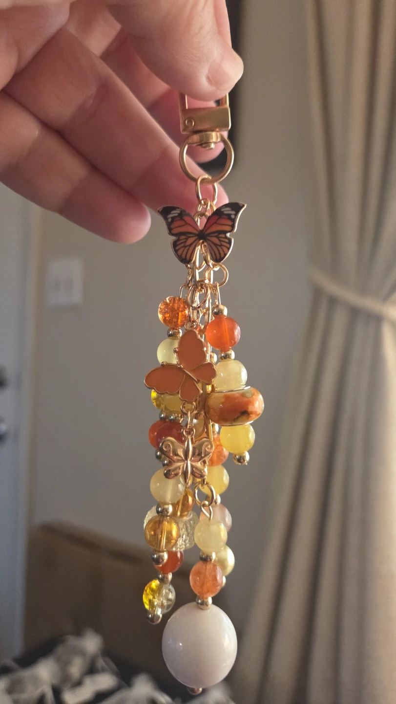 Butterfly Beaded Charm Keychain - photo 2