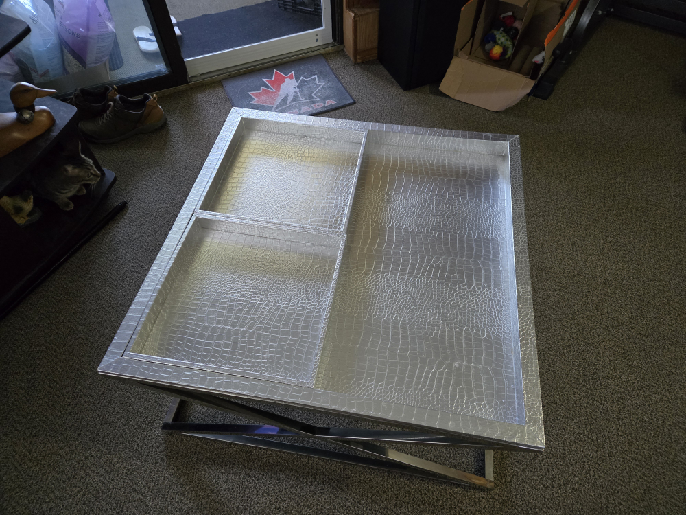 Silver Crocodile Texture Coffee Table