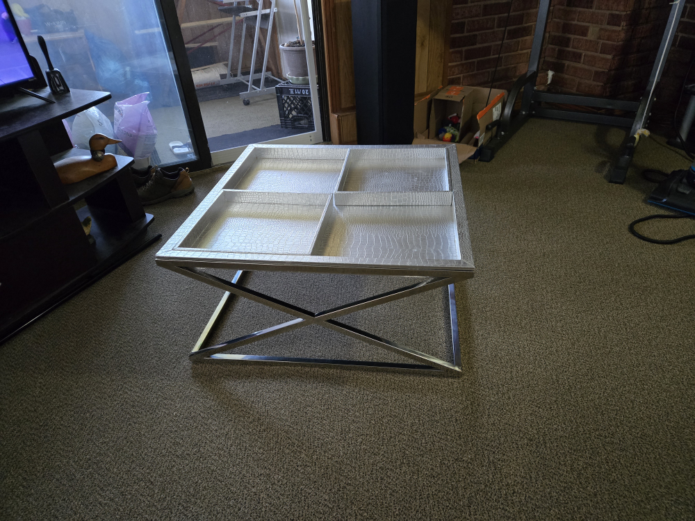 Silver Crocodile Texture Coffee Table - photo 2