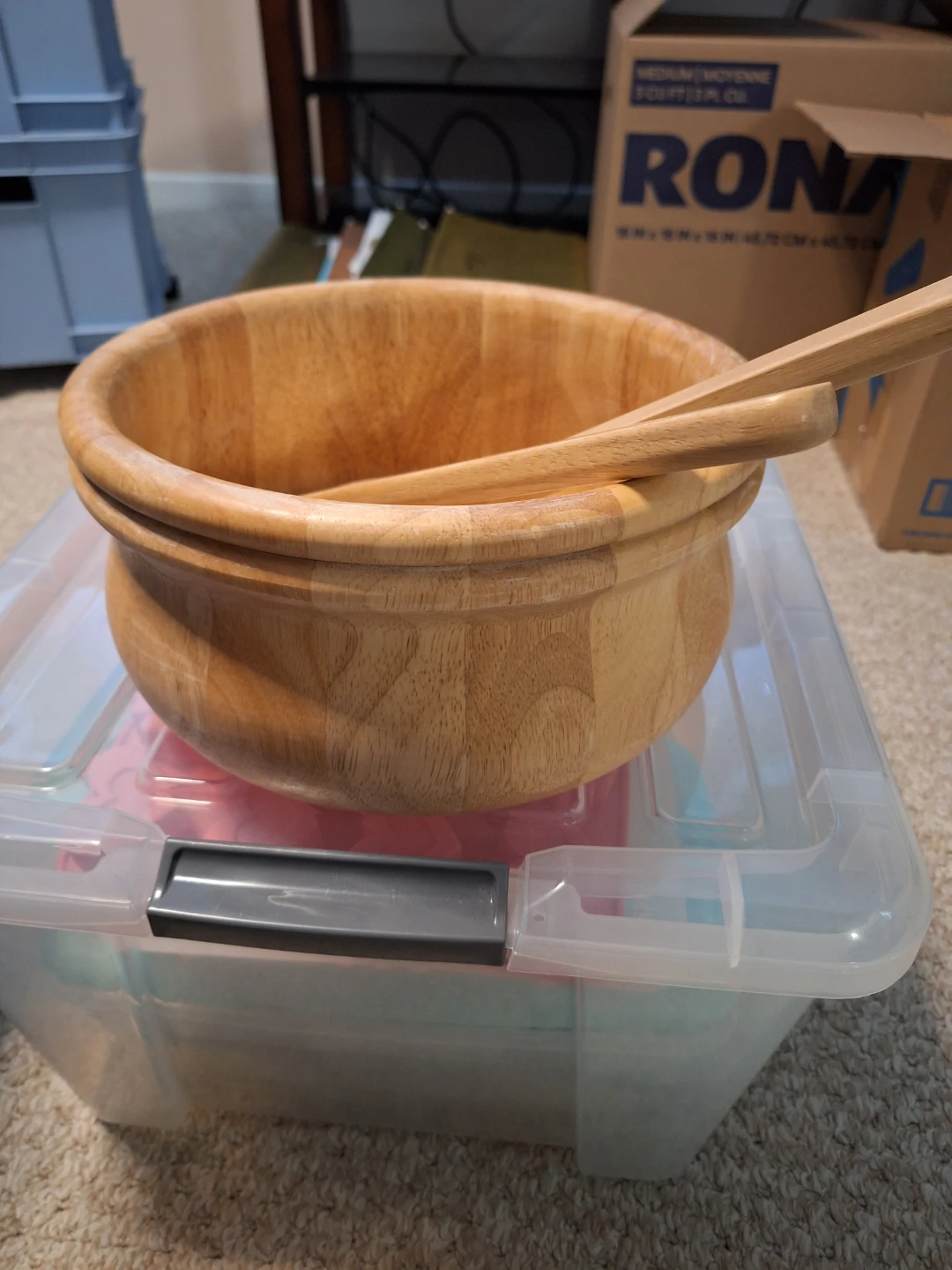 Wooden Salad Bowl with Servers - photo 3