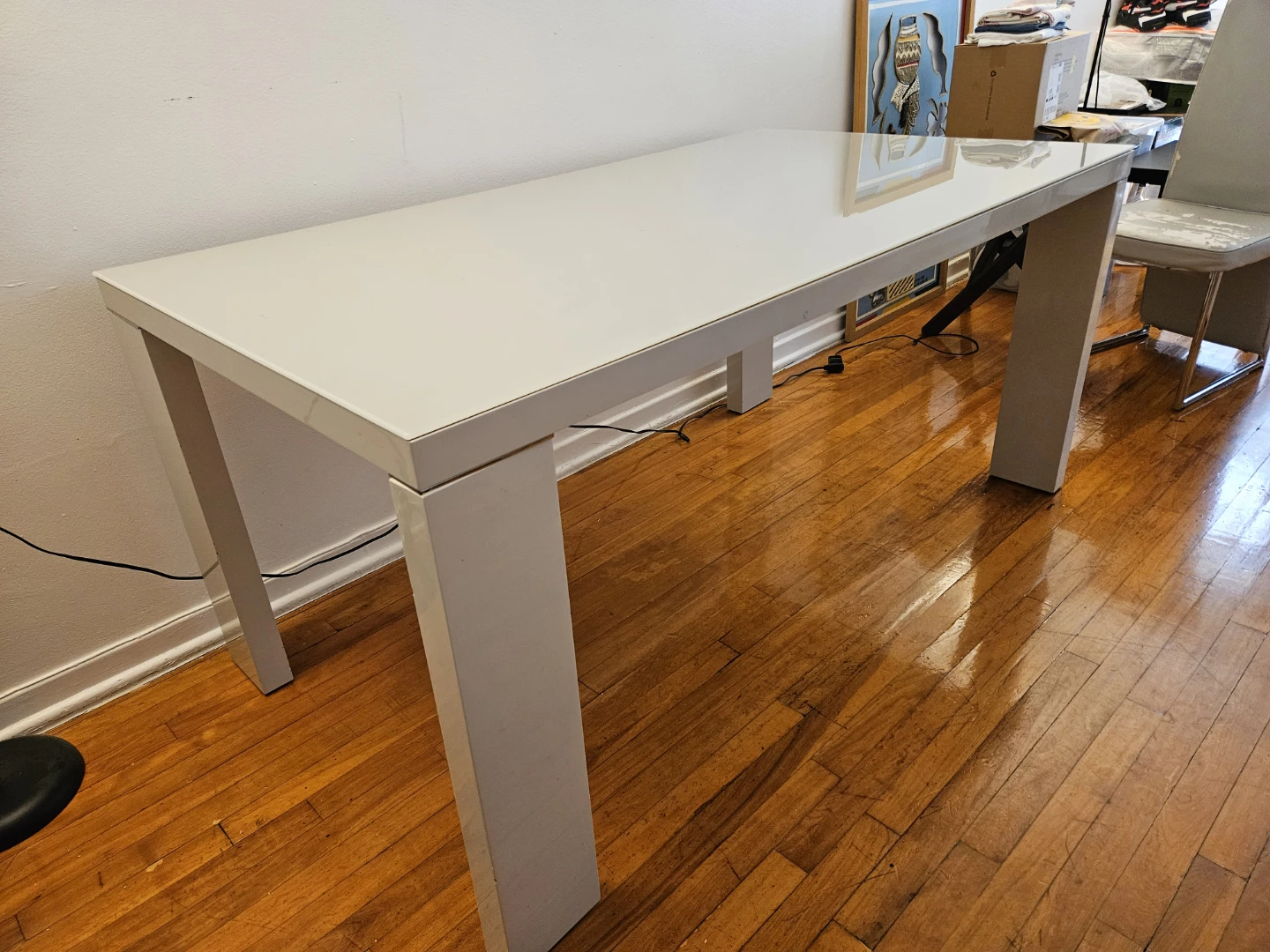 Table à manger grise 160cm x 90cm x 75cm