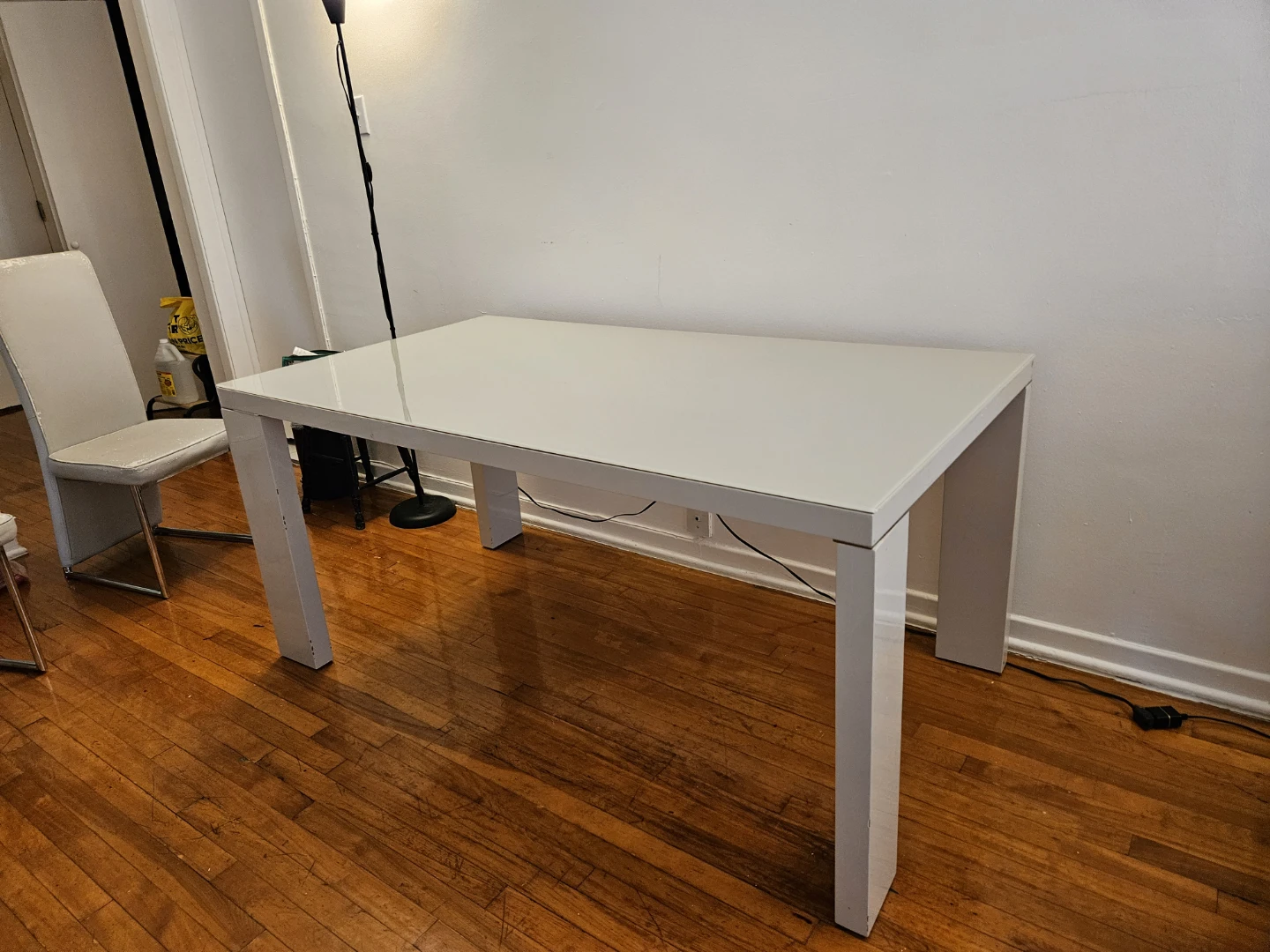 Table à manger grise 160cm x 90cm x 75cm - photo 2