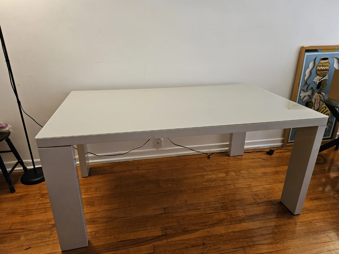 Table à manger grise 160cm x 90cm x 75cm - photo 4