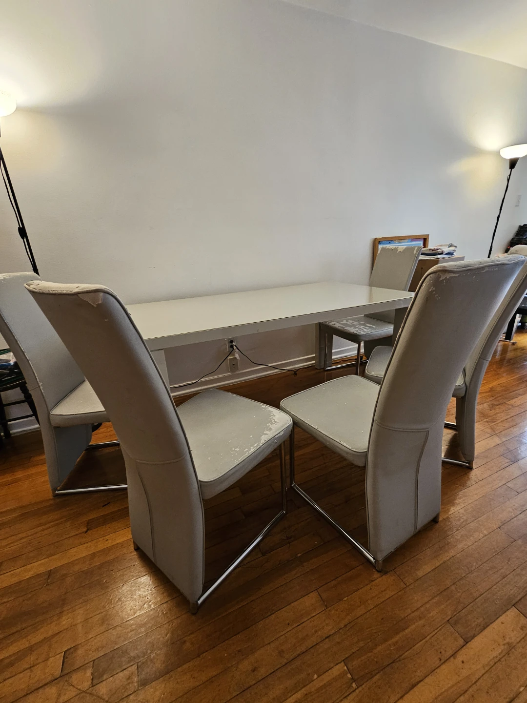 Table à manger grise 160cm x 90cm x 75cm - photo 5