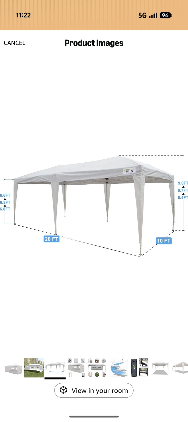 20x10 FT Canopy Tent with sidewalls - photo 3