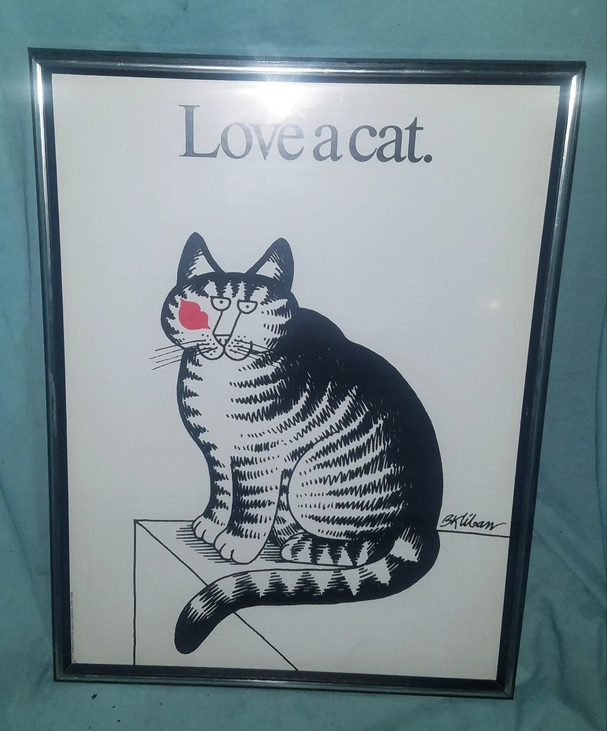 Love a Cat  1977  Framed Print By B Kliban Good Cond