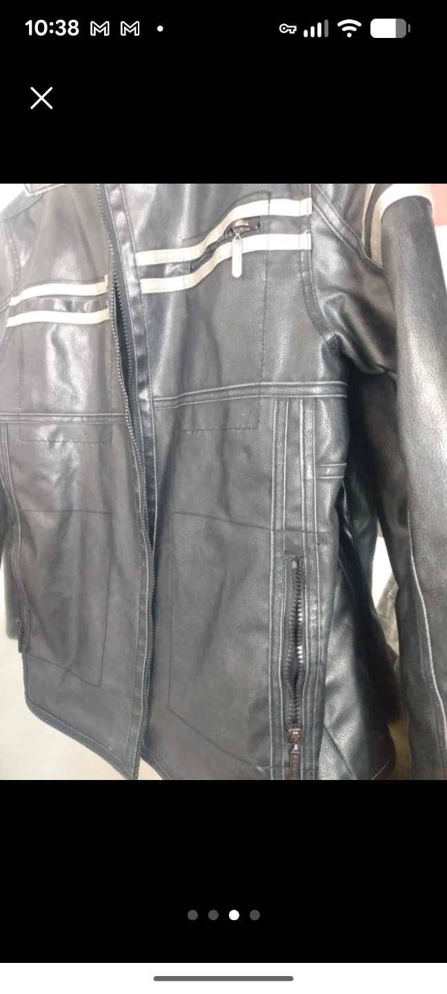 Men's Brown Leather Motorcycle Jacket - photo 4