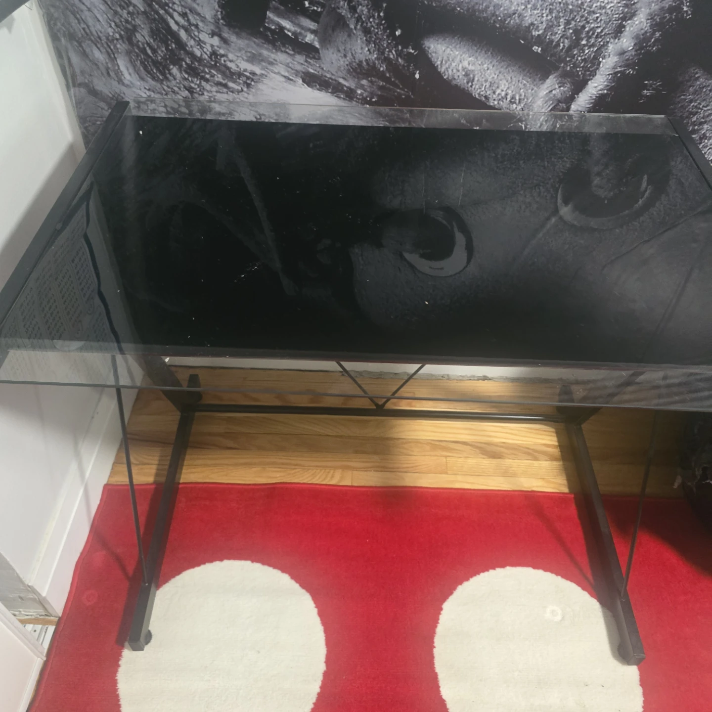 Black Glass Top Desk
