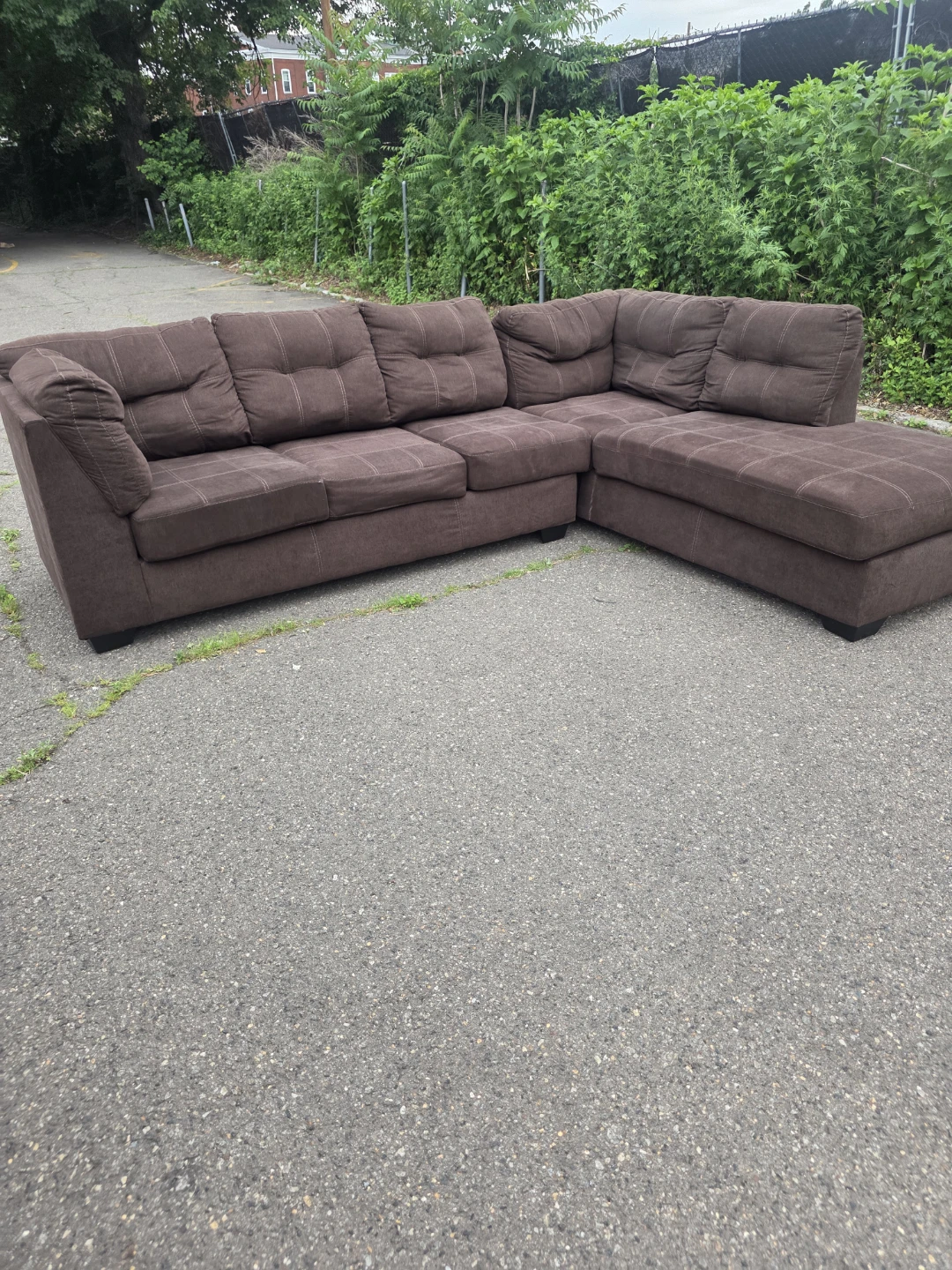 (DELIVERY AVAILABLE) ASHLEY  brown  Sectional Sofa with Chaise