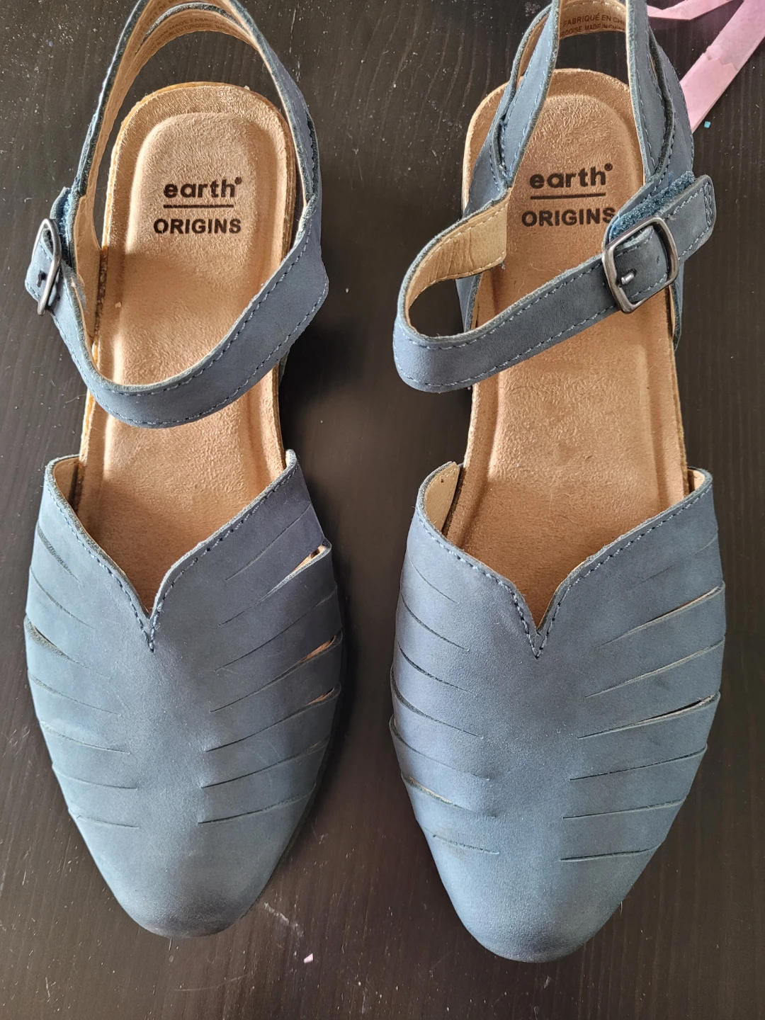 Earth Origins Women's Blue Suede Sandals