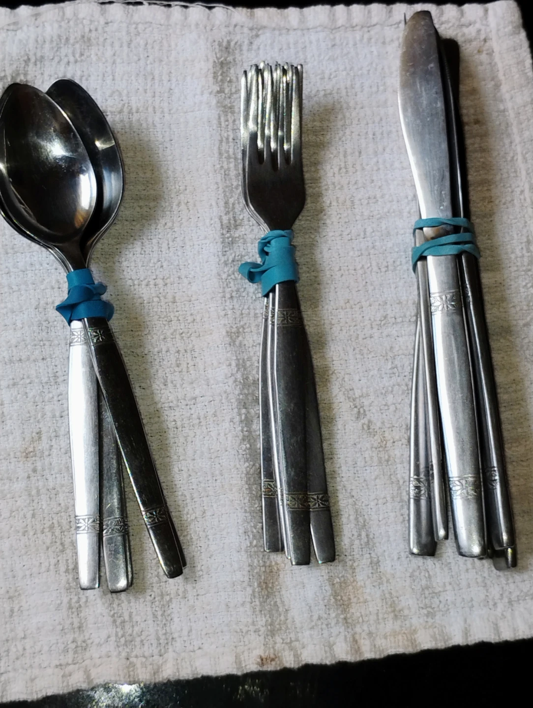Stainless Steel Cutlery Set  - floral band design