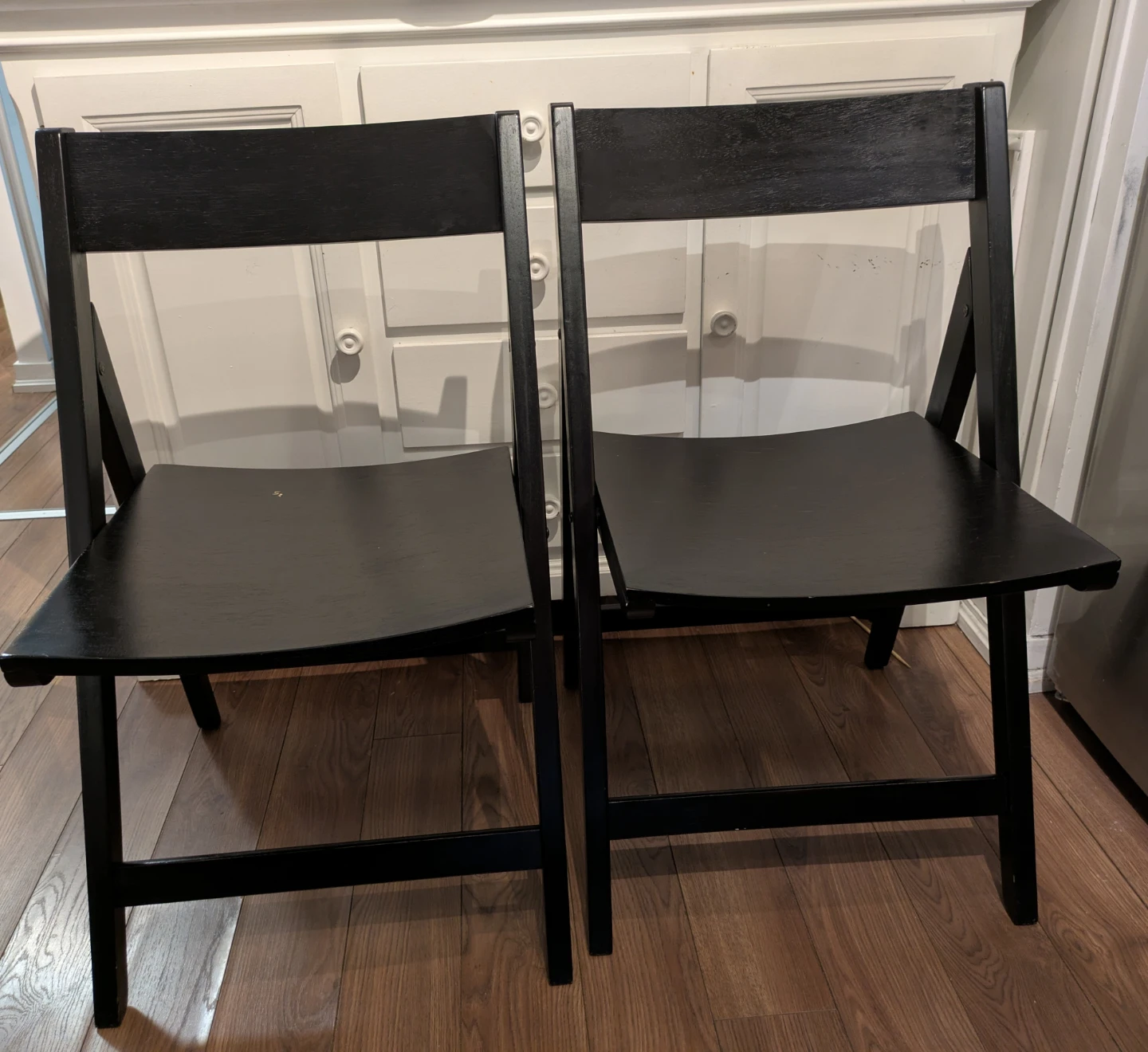 Pair of Black Folding Chairs