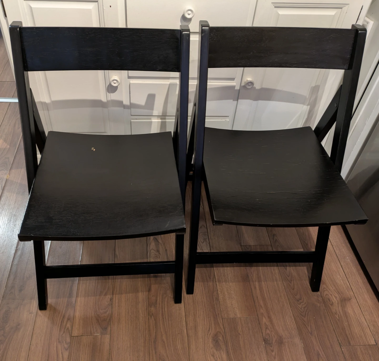 Pair of Black Folding Chairs - photo 2