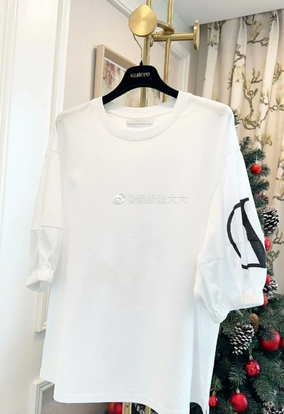 New Valentino oversized short puffer sleeve White T-Shirt