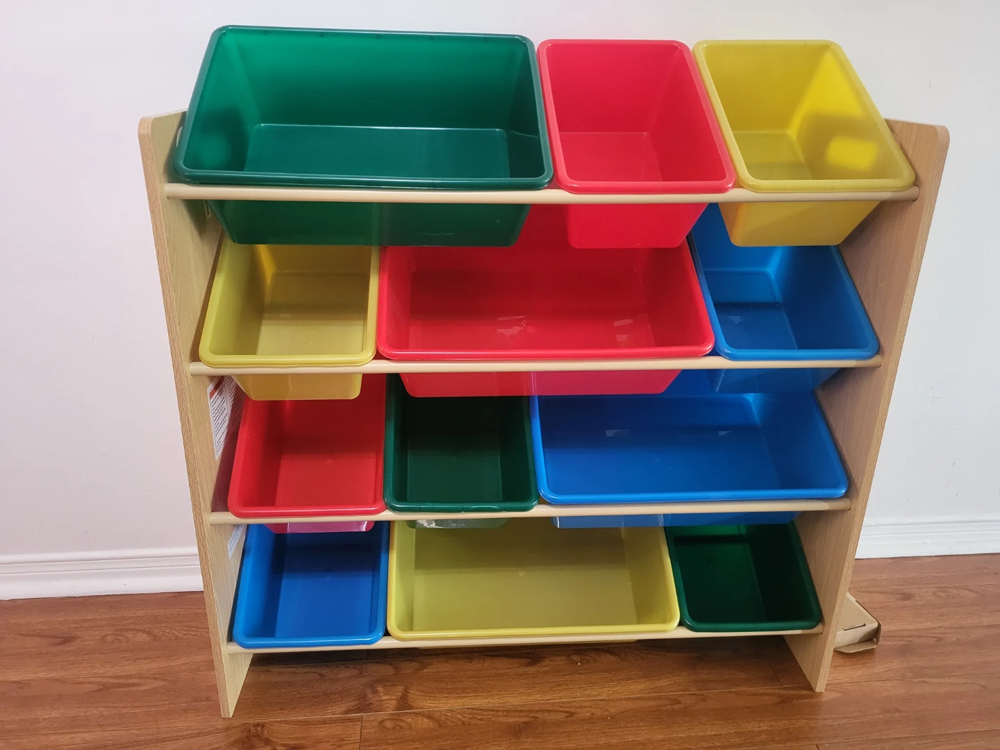 Wooden Toy Organizer with Storage Bins