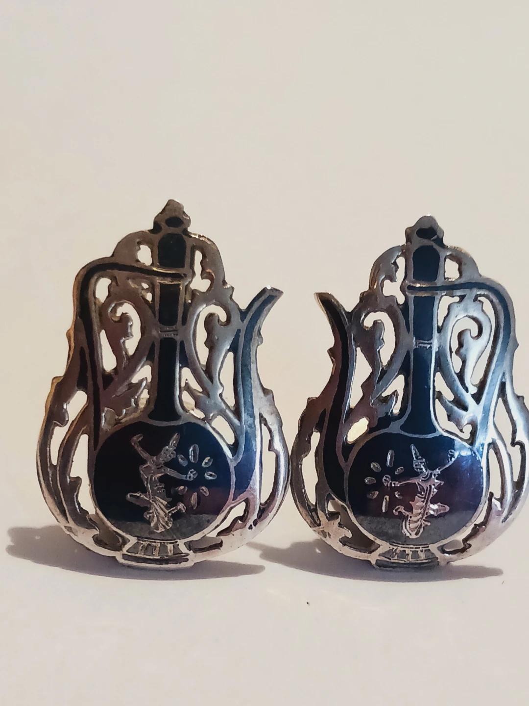 Siam Sterling Silver 925 Rare Teapot Clip on Earrings