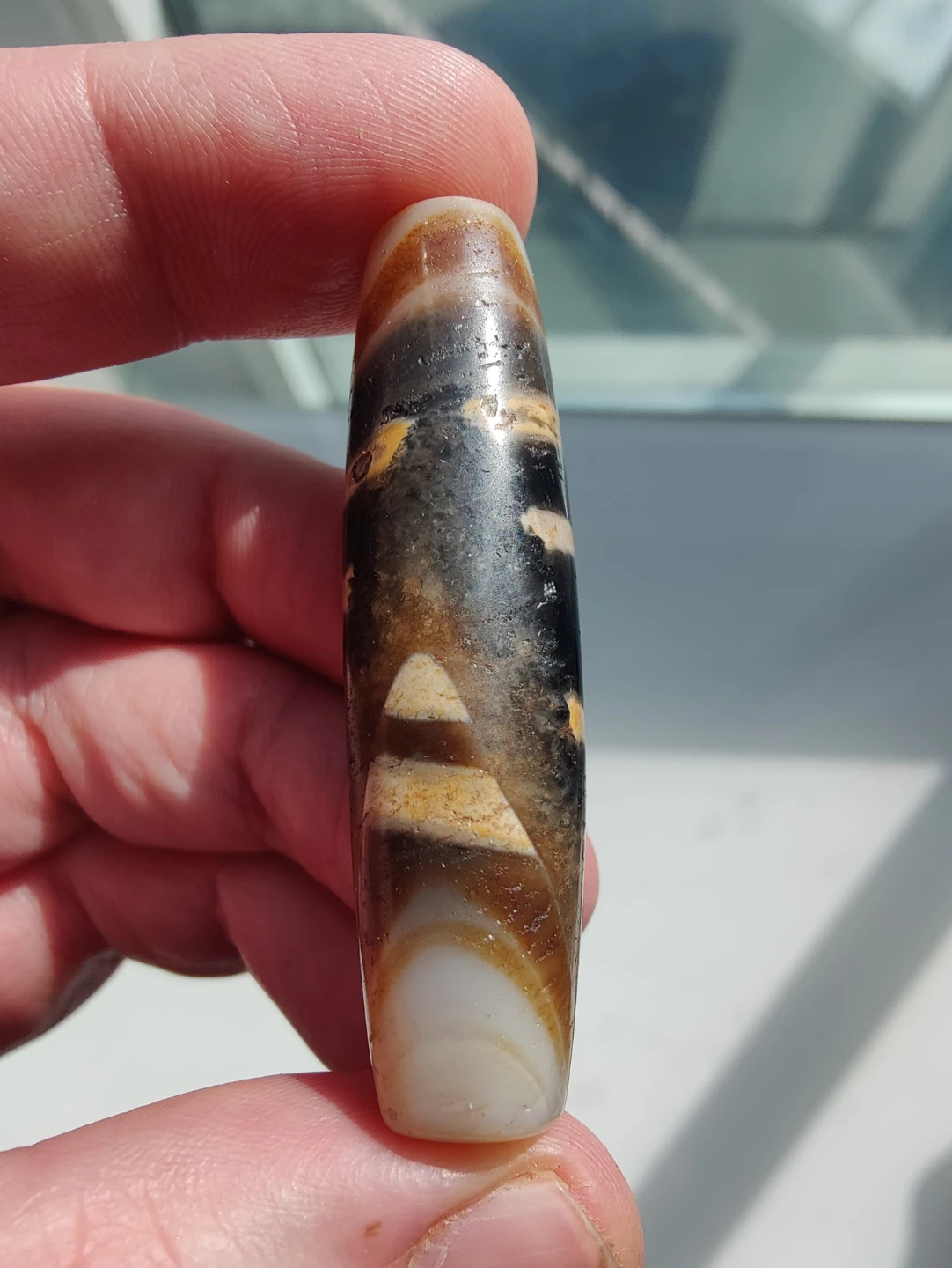 Tibetan Tiger Banded Agate Dzi Bead - photo 4