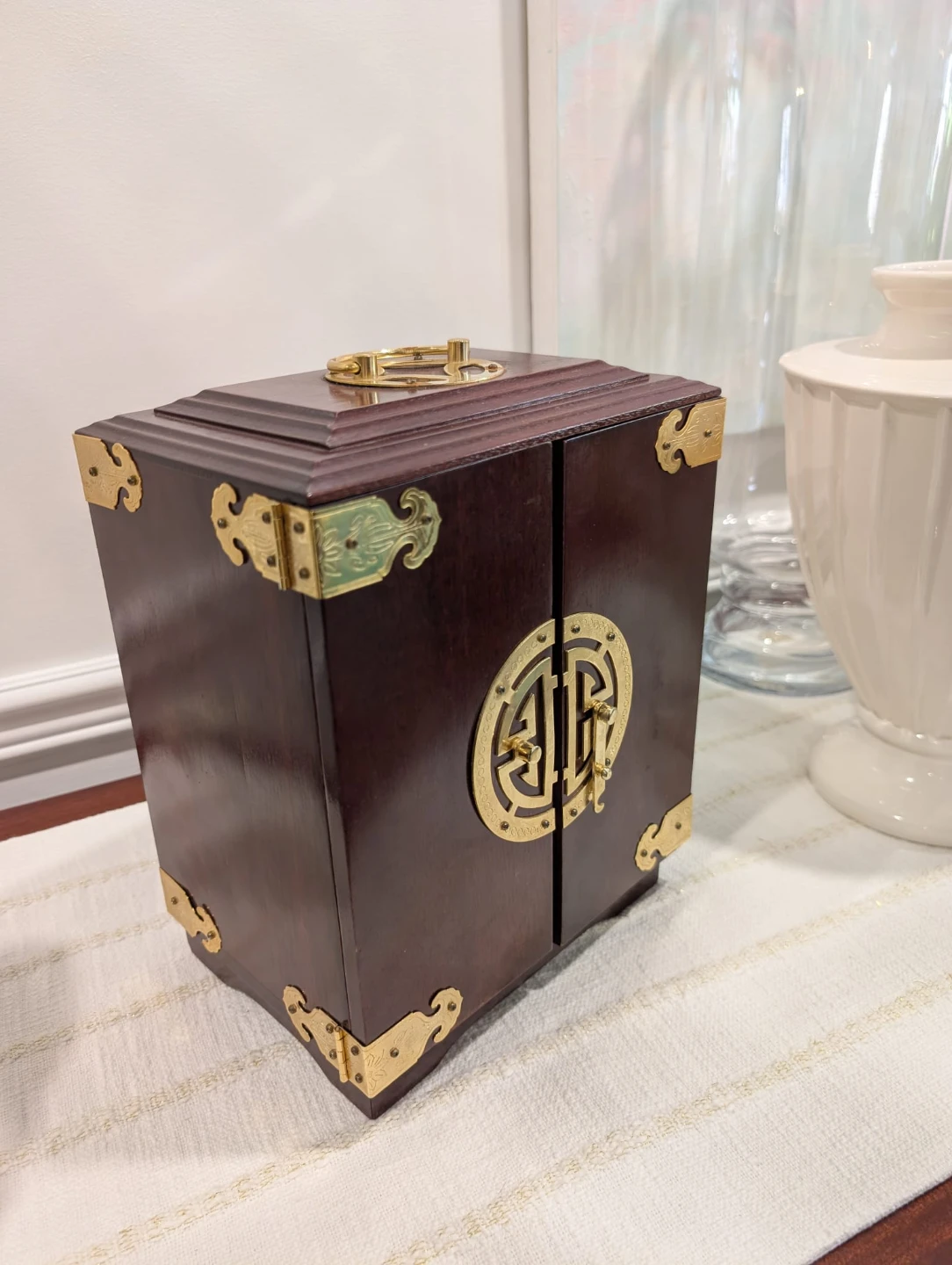 Wooden Jewelry Box with Drawers
