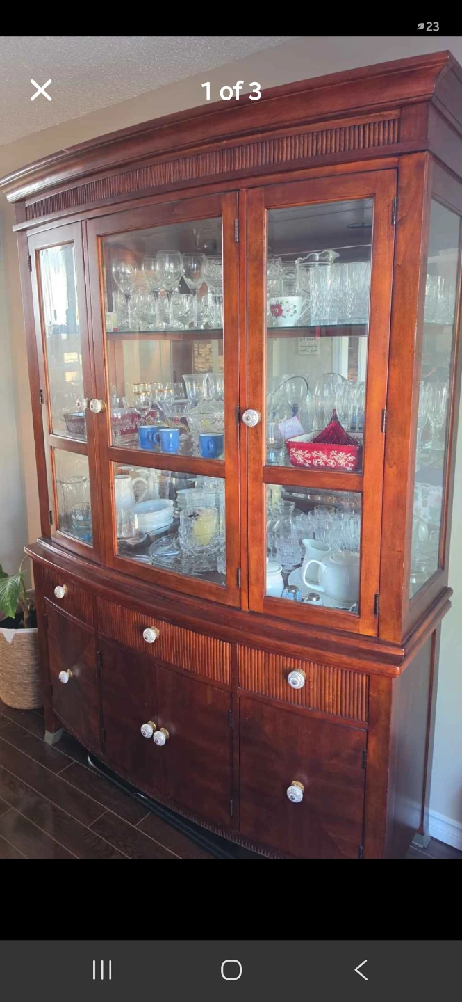 Wooden China Cabinet with Glass Doors - photo 3