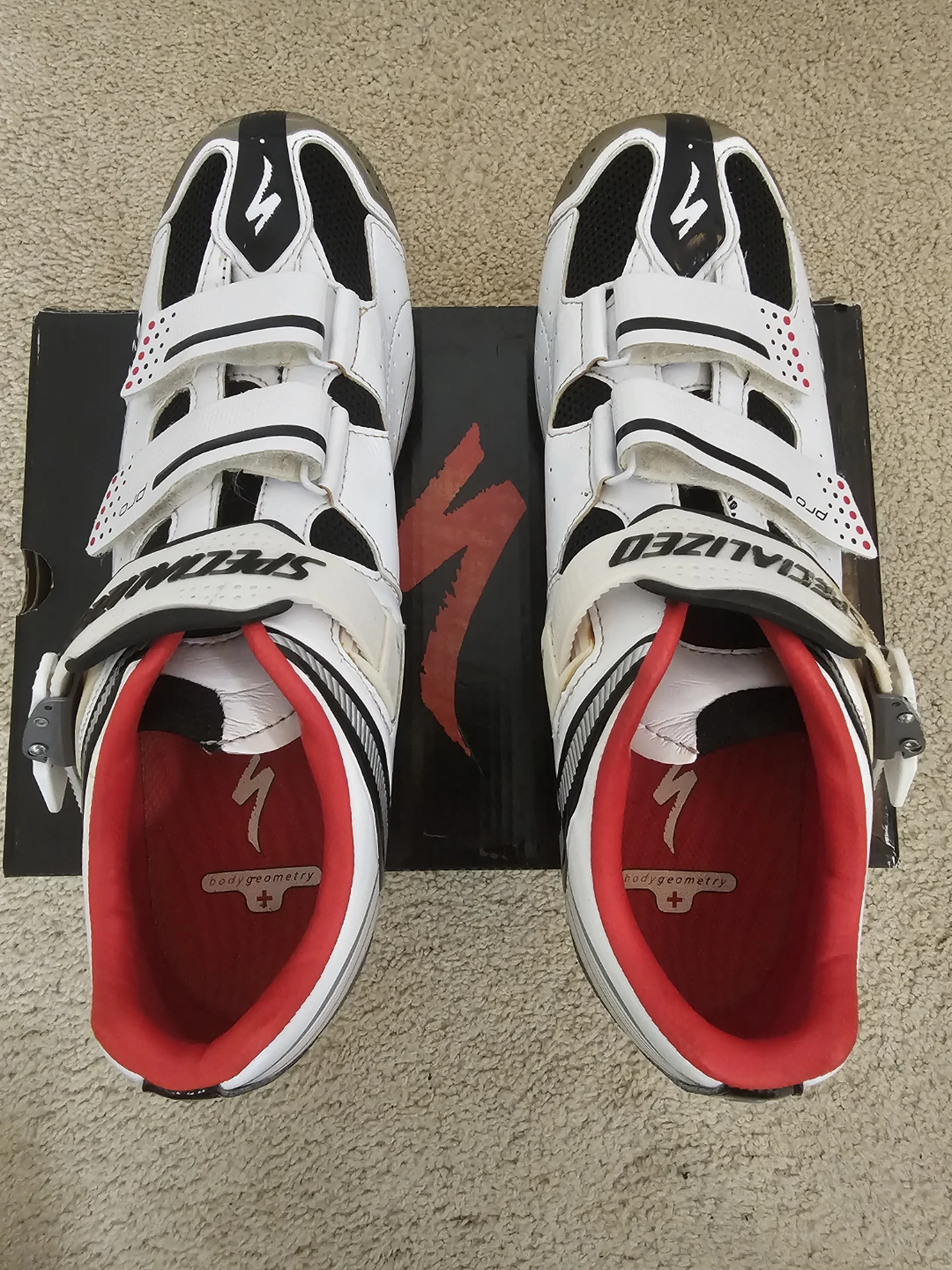 Used Specialzed PRO Mtb Shoe-White/Red/Black Size 11 - photo 5