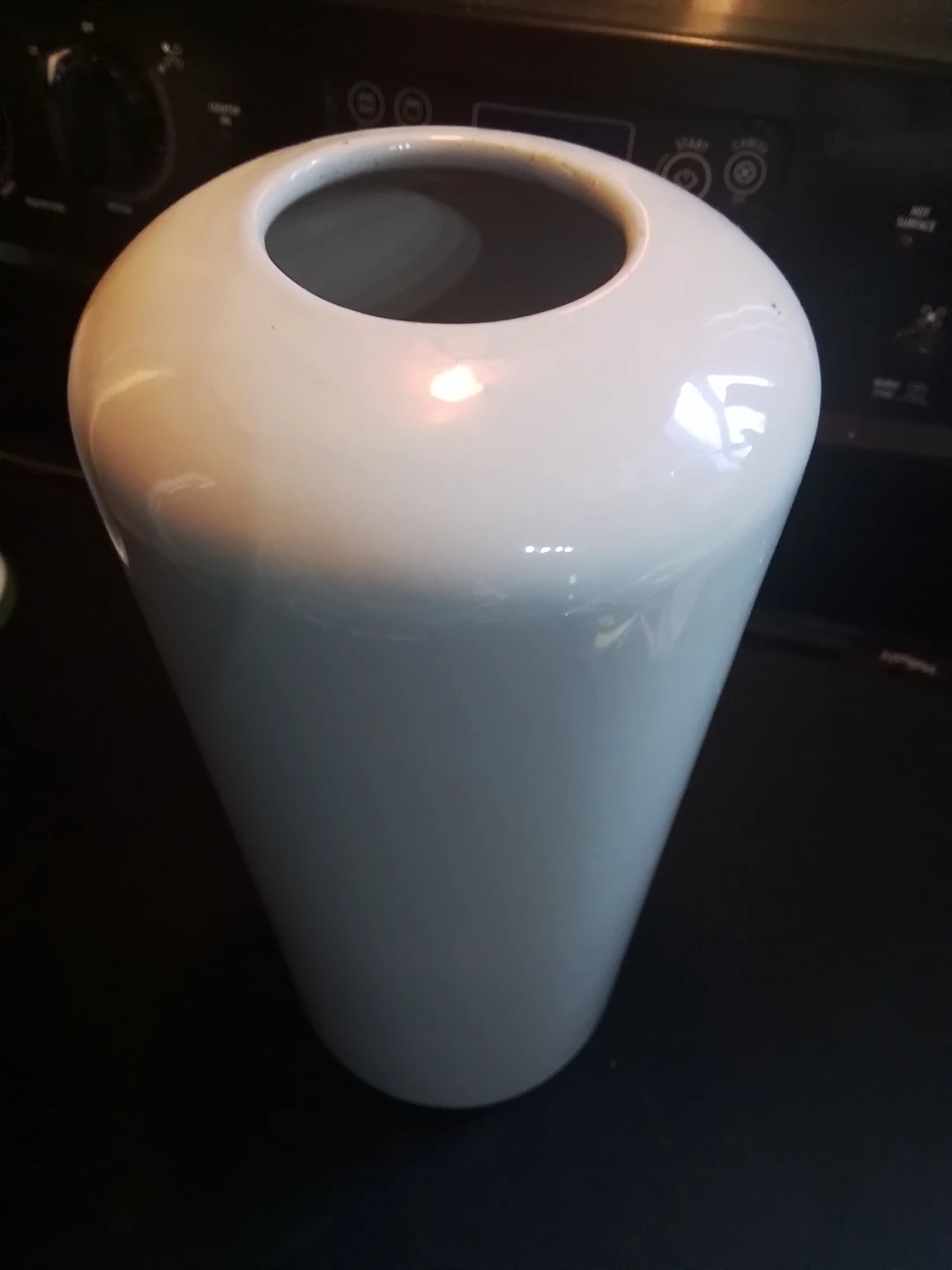 Heron's White Ceramic Vase