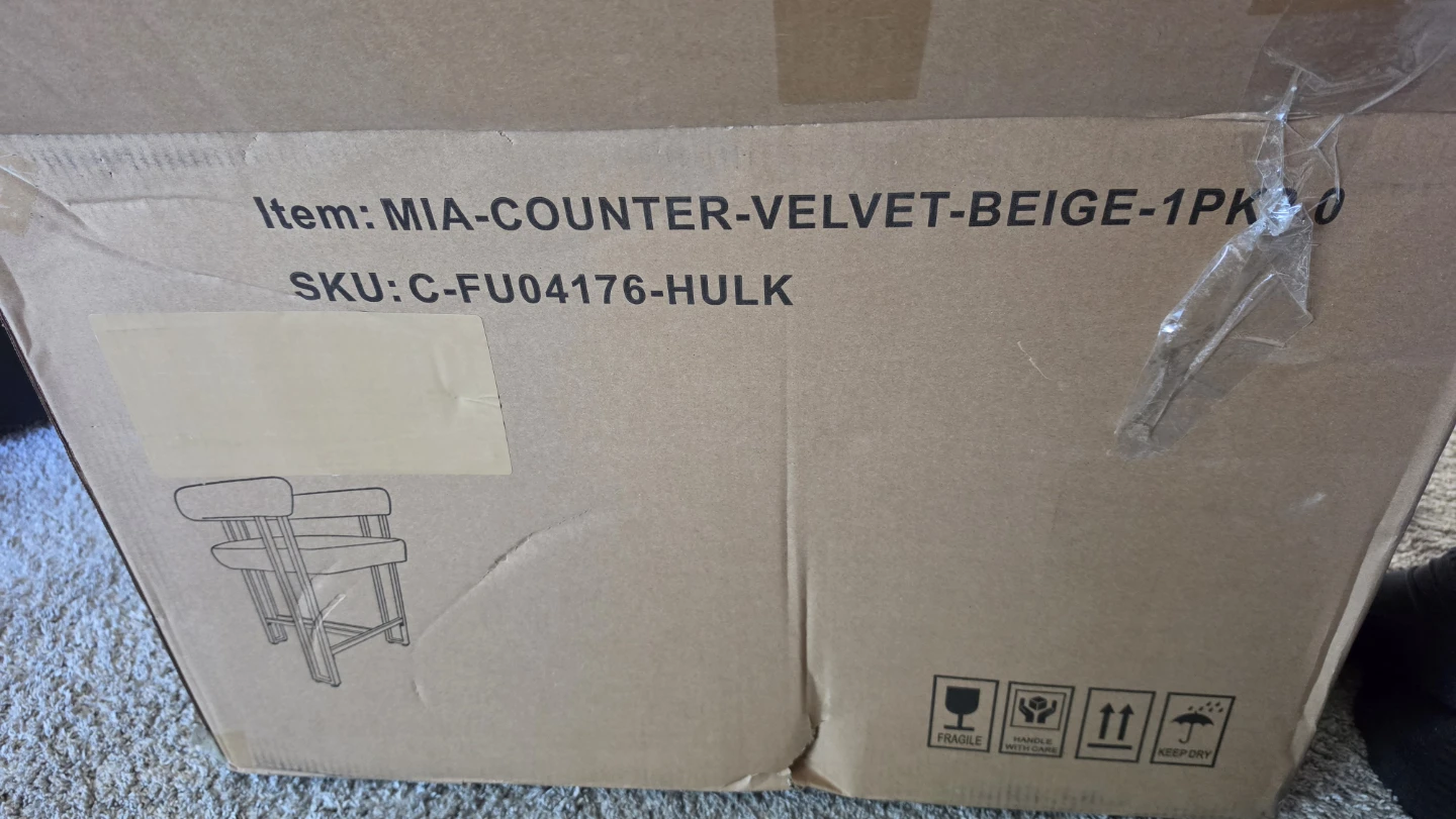 Velvet barstool 24" brand new in box - photo 3