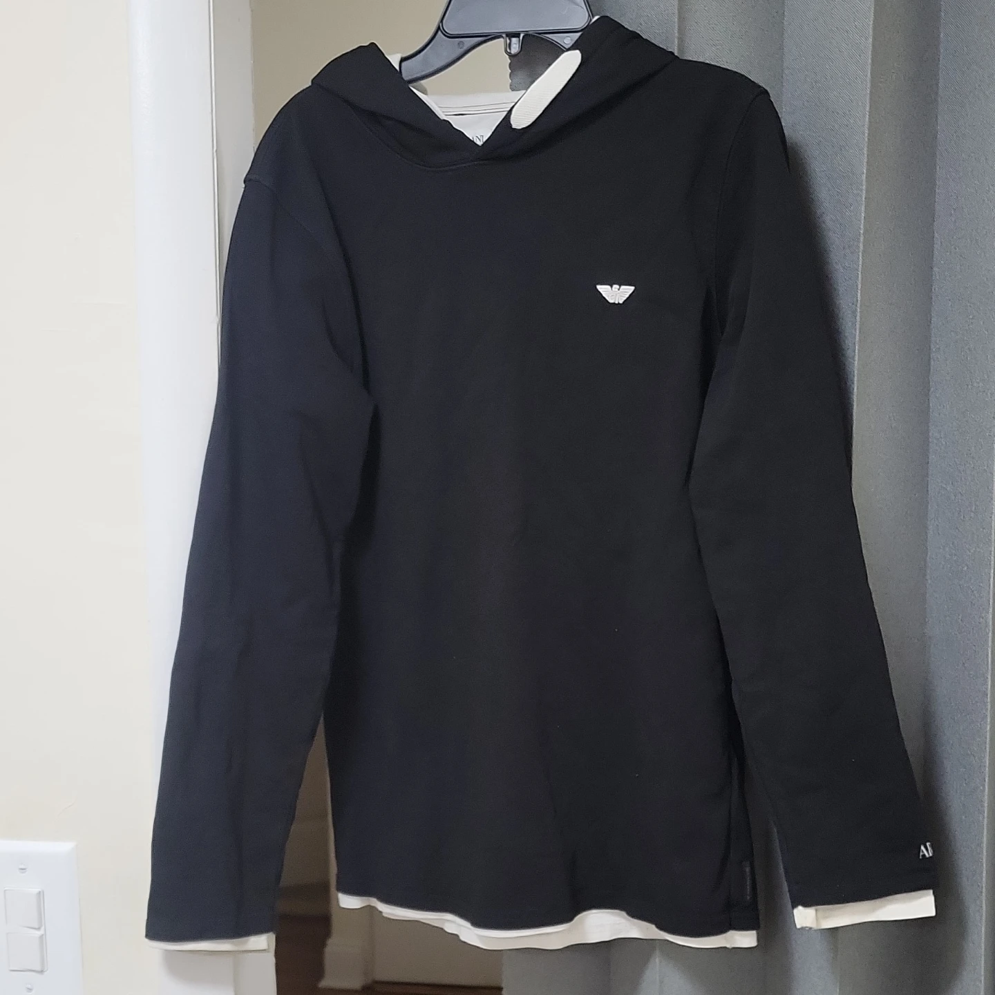 Armani Junior Black Hoodie Size 12A - photo 2