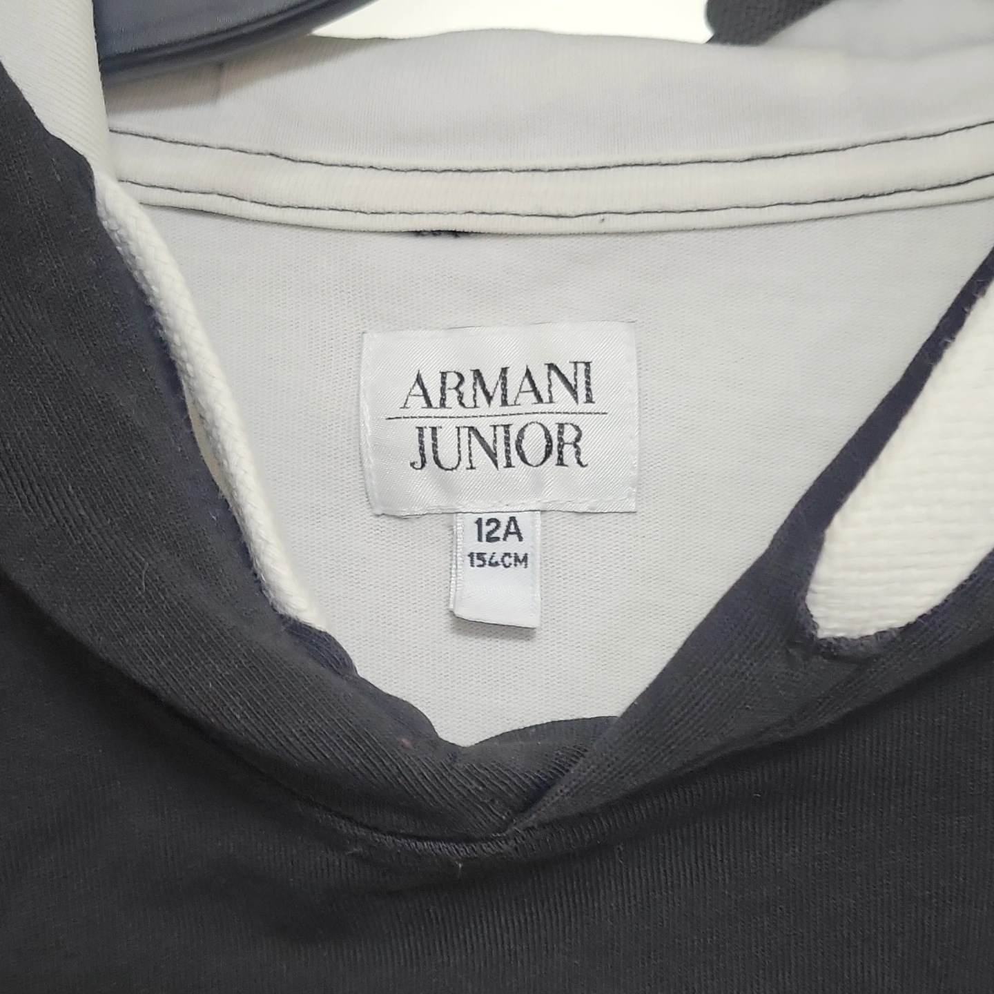 Armani Junior Black Hoodie Size 12A - photo 4