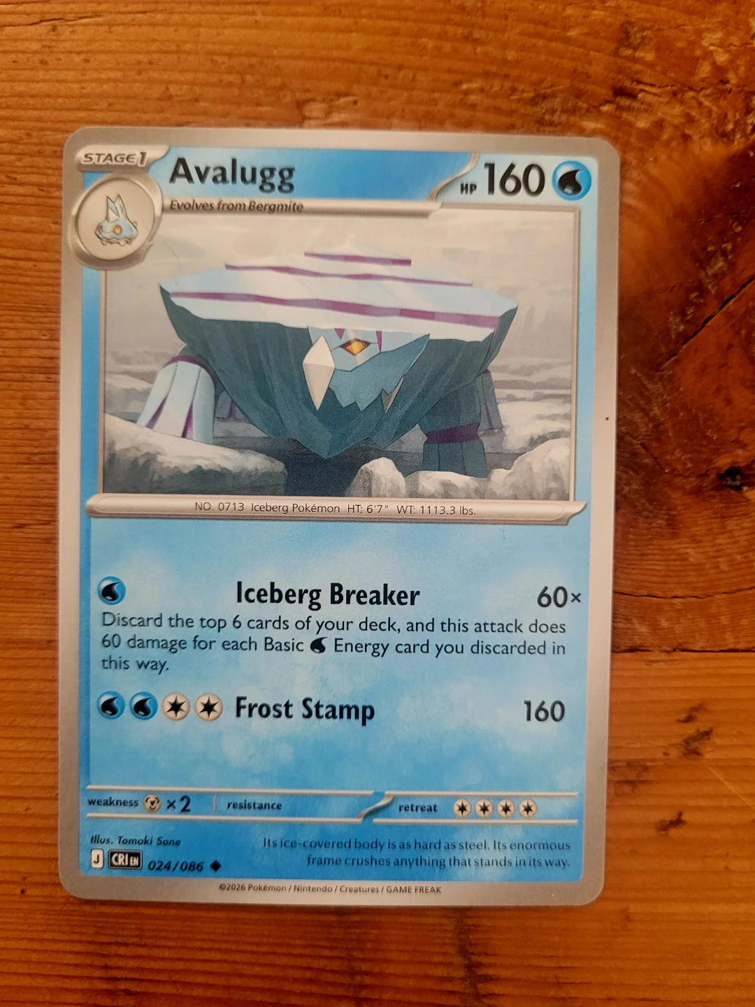 Avalugg Pokémon Card