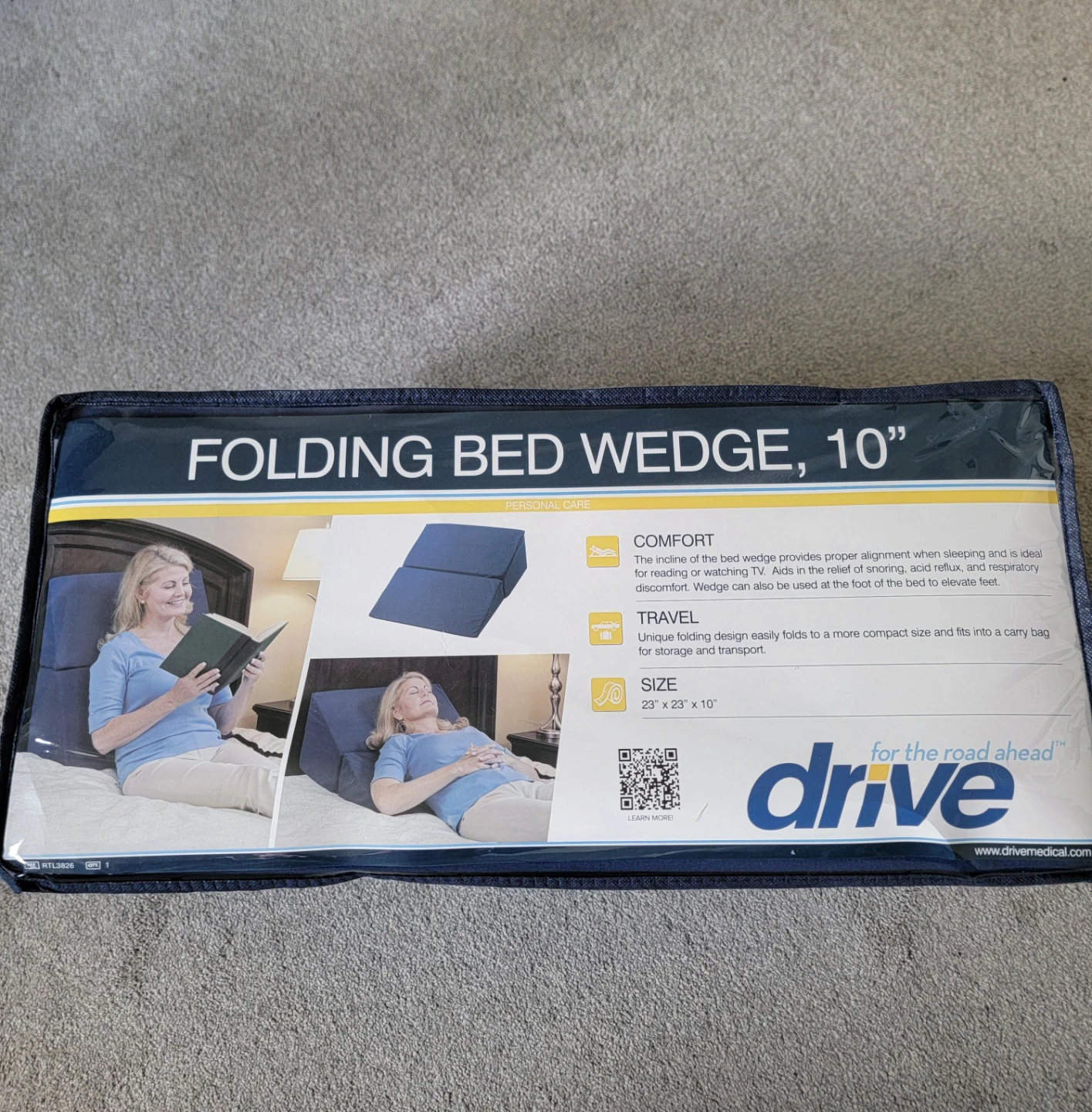 Drive Folding Bed Wedge Pillow 10"