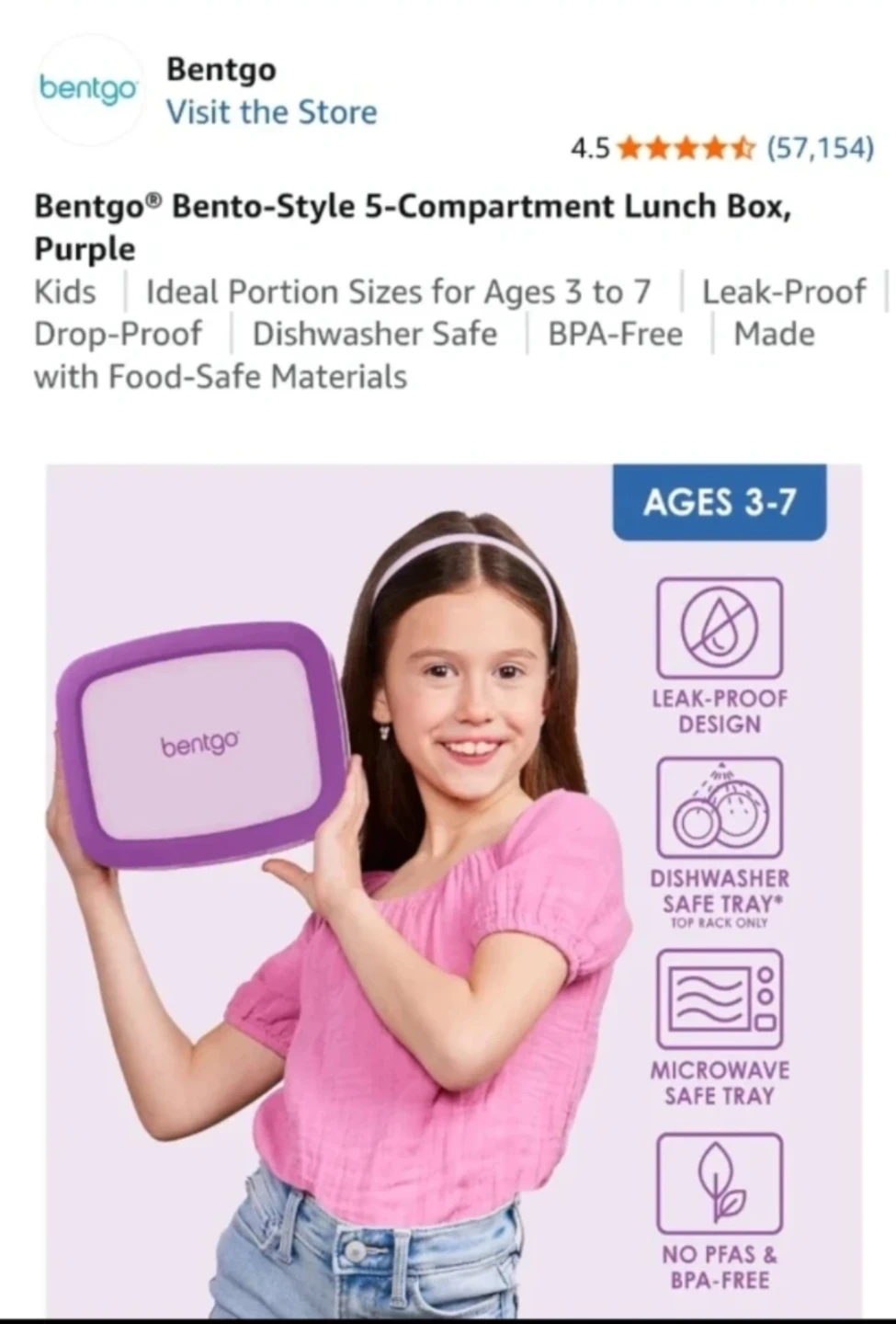 Bentgo Kids Bento Lunch Box - Purple - photo 2