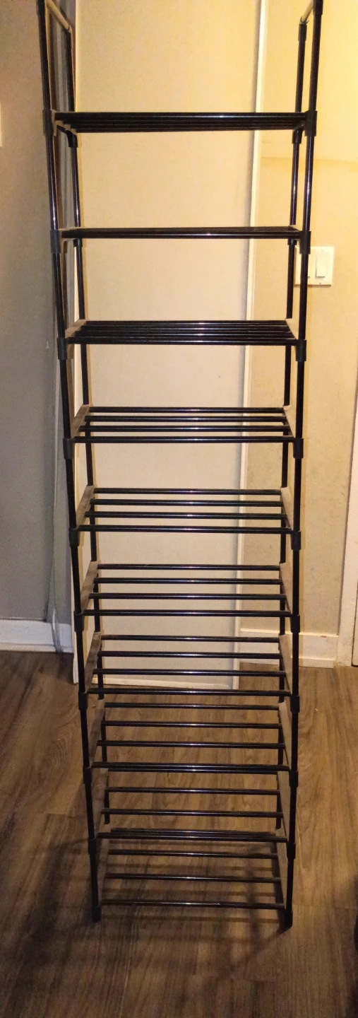Black 10-Tier Shoe Rack